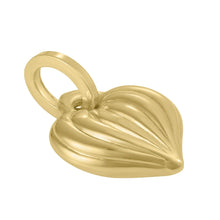 Load image into Gallery viewer, 14k Yellow Gold 26mm Polished Puffy Ribbed Heart with Optional Chain Pendant Charm
