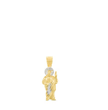 Load image into Gallery viewer, 10k Yellow Gold Saint Jude Two-Tone Religious Pendant