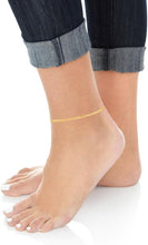 Load image into Gallery viewer, 10k Yellow Gold 1.2mm Solid Anchor Mariner Mirror Chain Bracelet or Anklet, 7 Inch or 10 Inch