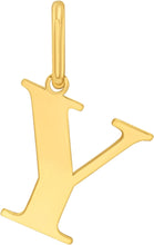 Load image into Gallery viewer, 14k Yellow Gold 0.9" Alphabet Letter A - Z Initial Charm Pendant with optional Extendable Adjustable Chain Necklace