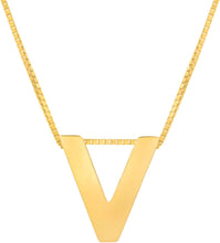 Load image into Gallery viewer, 14k Yellow Gold 0.4" Block Alphabet Letter A - Z Initial Charm Pendant with Extendable Adjustable Chain Necklace