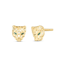 Load image into Gallery viewer, 14k Yellow Gold 9mm Panther Earrings