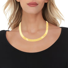 Load image into Gallery viewer, 10k Yellow Gold 12mm Super Flexible Silky Herringbone Chain Necklace
