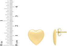 Load image into Gallery viewer, 14k Yellow Gold 16.5mm Heart Puffed Up Stud Earrings