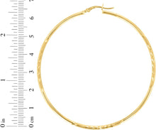Load image into Gallery viewer, 10k Yellow Gold 2mm High Polish and Satin Finish Round Tube Hoop Earrings