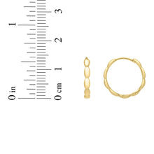 Load image into Gallery viewer, 14k Yellow Gold 14.3mm Medium Rice Hoop Earrings