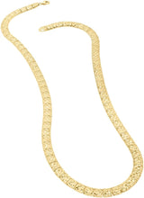 Load image into Gallery viewer, 10k Yellow Gold 6.2mm Solid Textured Openwork Square Link Chain Necklace 18 Inch