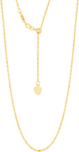 Load image into Gallery viewer, 14k Yellow Gold or White Gold 1.4mm Singapore Adjustable Chain Necklace