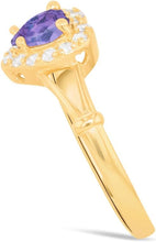 Load image into Gallery viewer, 10k Yellow Gold 9mm Birthstone Gemstone Heart CZ Ring, Size 4-10