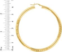 Load image into Gallery viewer, 10k Yellow Gold 4mm High Polish and Satin Finish Round Tube Hoop Earrings