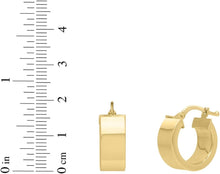 Load image into Gallery viewer, 14k Yellow Gold Small High Polish Square Wedding Band Hoop Earrings