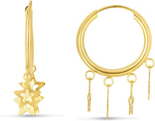 Load image into Gallery viewer, 14k Yellow Gold 23.5mm Endless Huggie Hoop Earrings