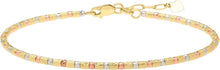 Load image into Gallery viewer, 14k Tri-Color Gold 1.5mm Alternating Bead Link Bracelet, Adjustable 7" - 8 Inch