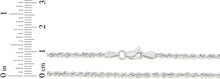 Load image into Gallery viewer, 14k White Gold 2.25mm Solid Rope Chain Diamond Cut Necklace