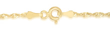 Load image into Gallery viewer, 10k Yellow Gold 1mm or 1.3mm or 1.7mm or 2.2mm Singapore Chain Necklace