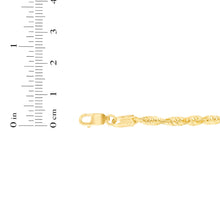 Load image into Gallery viewer, 10k Yellow Gold 4mm Solid Spiral Rope Multi Diamond Cut Chain Bracelet or Anklet