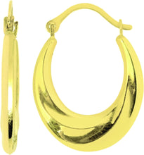 Load image into Gallery viewer, 14k Yellow Gold 20mm Polished Crescent Hoop Earrings