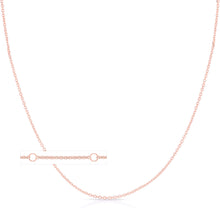 Load image into Gallery viewer, 14k Yellow Gold, White Gold, or Rose Gold 1.4mm Double Extendable Lite Rolo Cable Chain Adjustable Necklace, 16" - 17" - 18 Inch