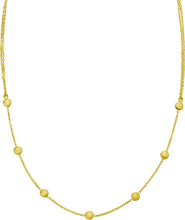 Load image into Gallery viewer, 14k Yellow Gold 4.2mm Bead Station 1.2mm Adjustable Chain Friendship Necklace, 16 to 26 Inch