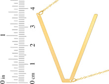 Load image into Gallery viewer, 14k Yellow Gold 1.5" Extra Large Angled Alphabet Letter A - Z Initial Charm Pendant with Chain Necklace