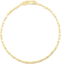 Load image into Gallery viewer, 10k Yellow Gold 1.5mm Lumicina Mirror Snail Link Chain Bracelet or Anklet