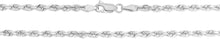 Load image into Gallery viewer, 14k White Gold 3mm Solid Rope Chain Diamond Cut Necklace