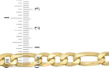 Load image into Gallery viewer, Italian 14k Gold Over 925 Silver 7.3mm Figaro Link Chain Bracelet, 8 Inch