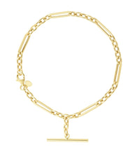 Load image into Gallery viewer, 14k Yellow Gold 4mm Figaro Paperclip Toggle Link Bracelet, 7.5 Inch
