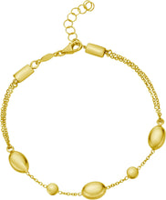 Load image into Gallery viewer, 14k Yellow Gold 4mm Pebble Bead Charm Link Bracelet and Anklet, Adjustable 7" - 10 Inch