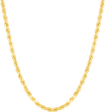 Load image into Gallery viewer, 14k Yellow Gold 3.2mm Lite Spiral Rope Chain Necklace
