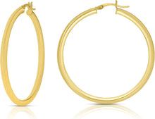 Load image into Gallery viewer, 10k Yellow Gold 10mm x 3mm High Polish Round Tube Hoop Earrings