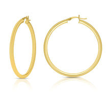 Load image into Gallery viewer, 14k Yellow Gold 3mm x 15mm High Polish Round Tube Hoop Earrings