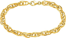 Load image into Gallery viewer, Italian 14k Yellow Gold 4.5mm Polished Euro Link Bracelet, 7.5 Inch