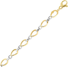 Load image into Gallery viewer, 14k Two-Tone Gold 7.4mm Twisted Oval Link Bracelet, 7.75 Inch