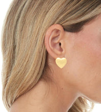 Load image into Gallery viewer, 14k Yellow Gold 16.5mm Heart Puffed Up Stud Earrings