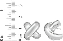 Load image into Gallery viewer, 925 Sterling Silver or 14k Gold over Silver 16mm Puffy X Stud Earrings