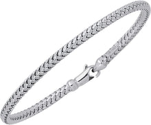 Load image into Gallery viewer, 14k Yellow Gold or White Gold or Rose Gold 3.4mm Slim Weaved Bangle Bracelet, 7.25 Inch