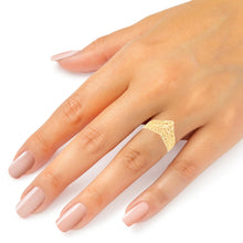 Load image into Gallery viewer, 10k Yellow Gold 11mm Chevron Openwork Filigree Ring