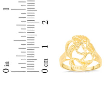 Load image into Gallery viewer, 10k Yellow Gold 15mm Elevated Tear Drops Openwork Filigree Ring