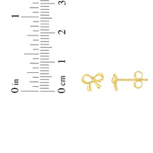 Load image into Gallery viewer, 14k Yellow Gold 6mm Bow Stud Earrings