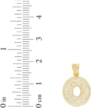 Load image into Gallery viewer, 10k Yellow Gold 0.5" Pave CZ Personalized Bubble Alphabet Letter A - Z Initial Charm Pendant with optional Chain Necklace