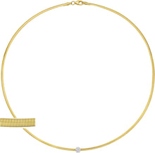 Load image into Gallery viewer, Italian .11cttw Diamond 14k Two-Tone Gold 2.2mm Omega Round Necklace, 17 Inch