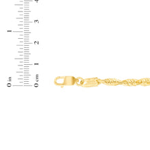 Load image into Gallery viewer, 10k Yellow Gold 4.5mm Solid Spiral Rope Multi Diamond Cut Chain Bracelet or Anklet