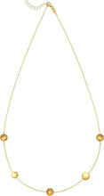 Load image into Gallery viewer, 14k Yellow Gold 6.4mm Natural Gemstone Pebble Charm Adjustable Chain Necklace, 17 Inch-18" (Blue Topaz, Amethyst, Peridot, Garnet or Citrine)