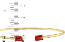 Load image into Gallery viewer, Italian 14k Yellow Gold 4mm Natural Garnet Gemstone Candy Bangle Charm Bracelet