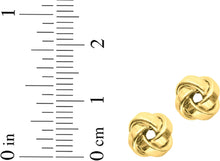 Load image into Gallery viewer, 14k Yellow Gold 8mm Medium Polished Love Knot Stud Earrings