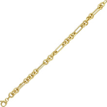 Load image into Gallery viewer, Italian 14k Yellow Gold 7.4mm Figaro Link Bracelet, 7.25 Inch