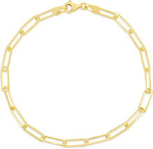 Load image into Gallery viewer, 10k Yellow Gold Floreo 10k Yellow Gold Paperclip Link Bracelet or Anklet
