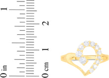 Load image into Gallery viewer, 10k Yellow Gold 13mm Curved Heart CZ Ring, Sizes 4 - 10
