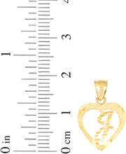 Load image into Gallery viewer, 10k Yellow Gold 0.5" Personalized Alphabet Letter A - Z Initial Heart Pendant with optional Extendable Cable Chain Necklace